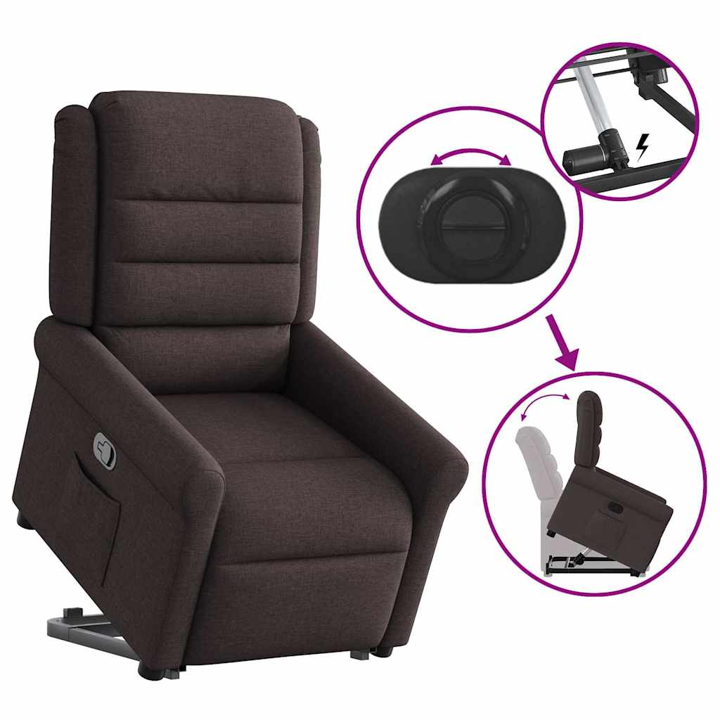 Fauteuil inclinable marron foncé tissu - XIOS