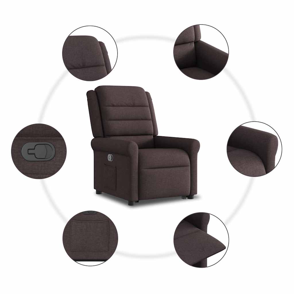 Fauteuil inclinable marron foncé tissu - XIOS