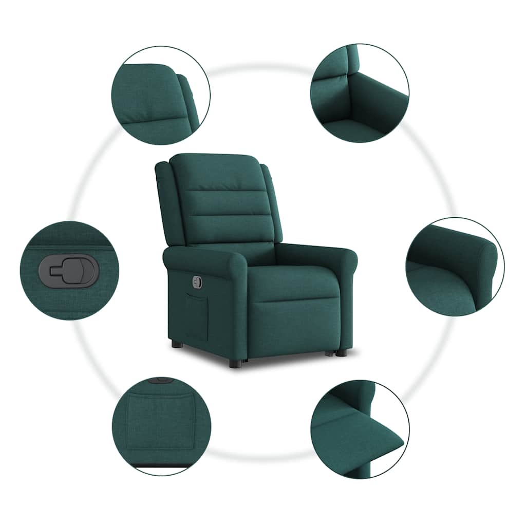 Fauteuil inclinable vert foncé tissu - XIOS