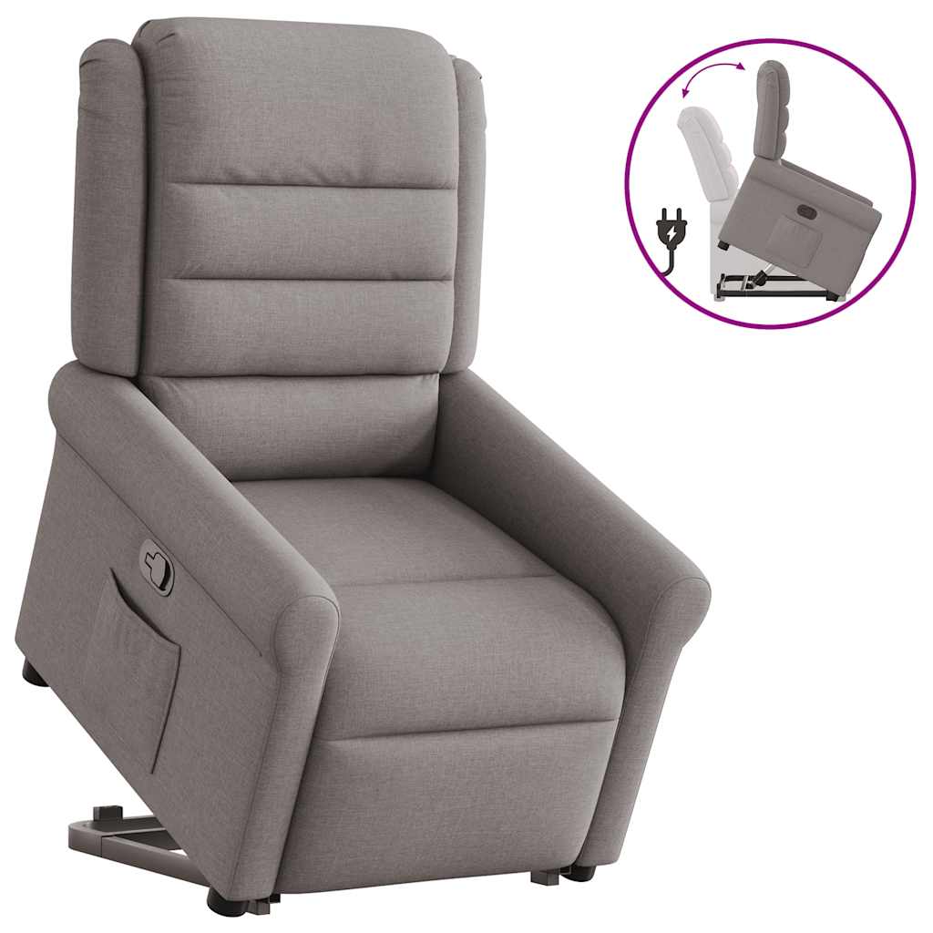 Fauteuil inclinable taupe tissu - XIOS