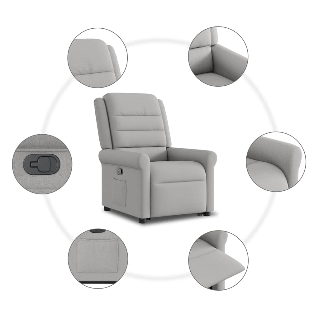 Fauteuil inclinable gris nuage tissu - XIOS