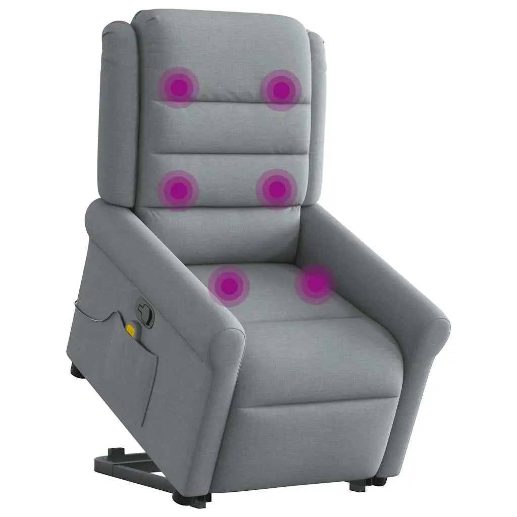 Fauteuil de massage inclinable Gris clair Tissu - XIOS