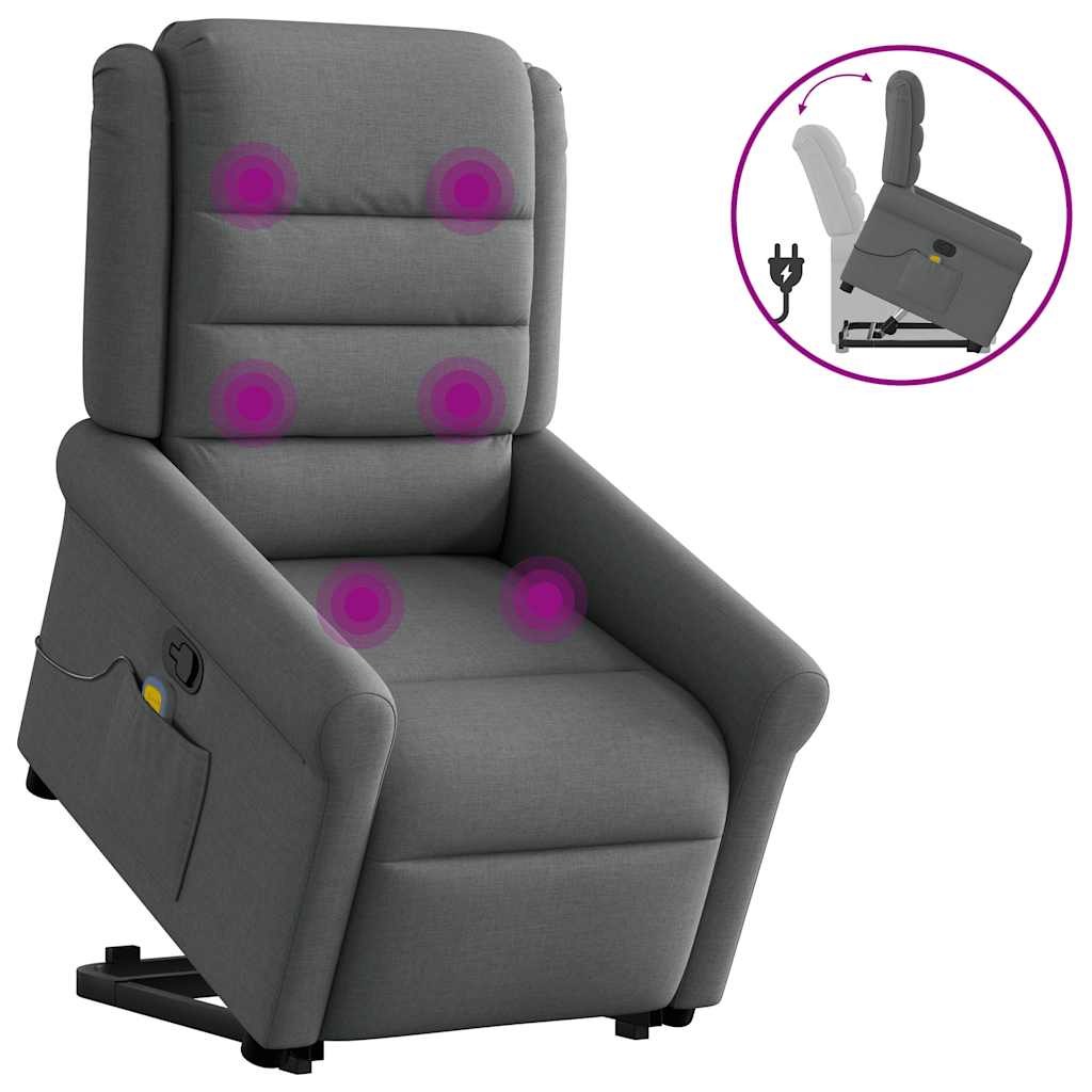 Fauteuil de massage inclinable Gris foncé Tissu - XIOS