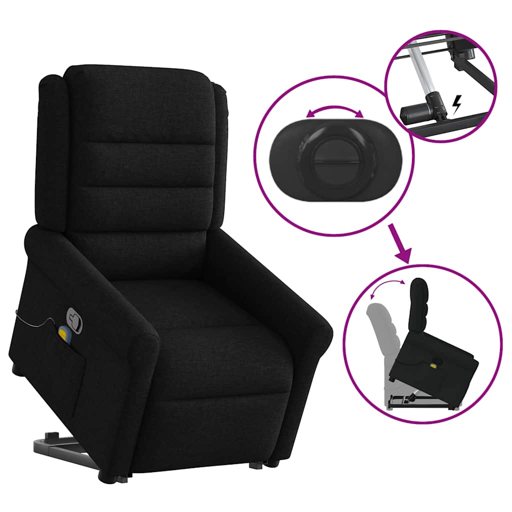 Fauteuil de massage inclinable Noir Tissu - XIOS