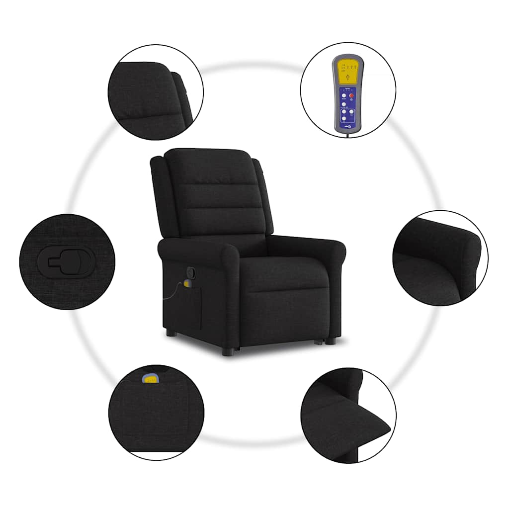 Fauteuil de massage inclinable Noir Tissu - XIOS