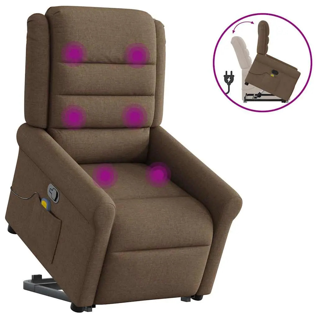 Fauteuil de massage inclinable Marron Tissu - XIOS