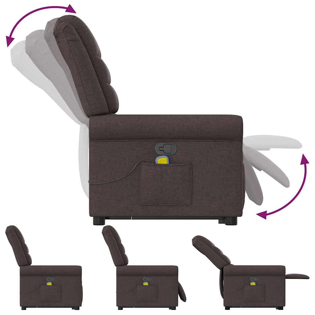 Fauteuil inclinable de massage Marron foncé Tissu - XIOS