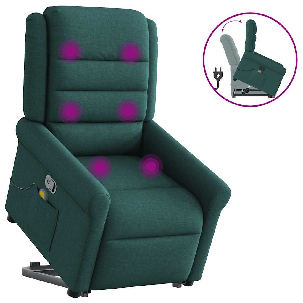 Fauteuil inclinable de massage Vert foncé Tissu - XIOS