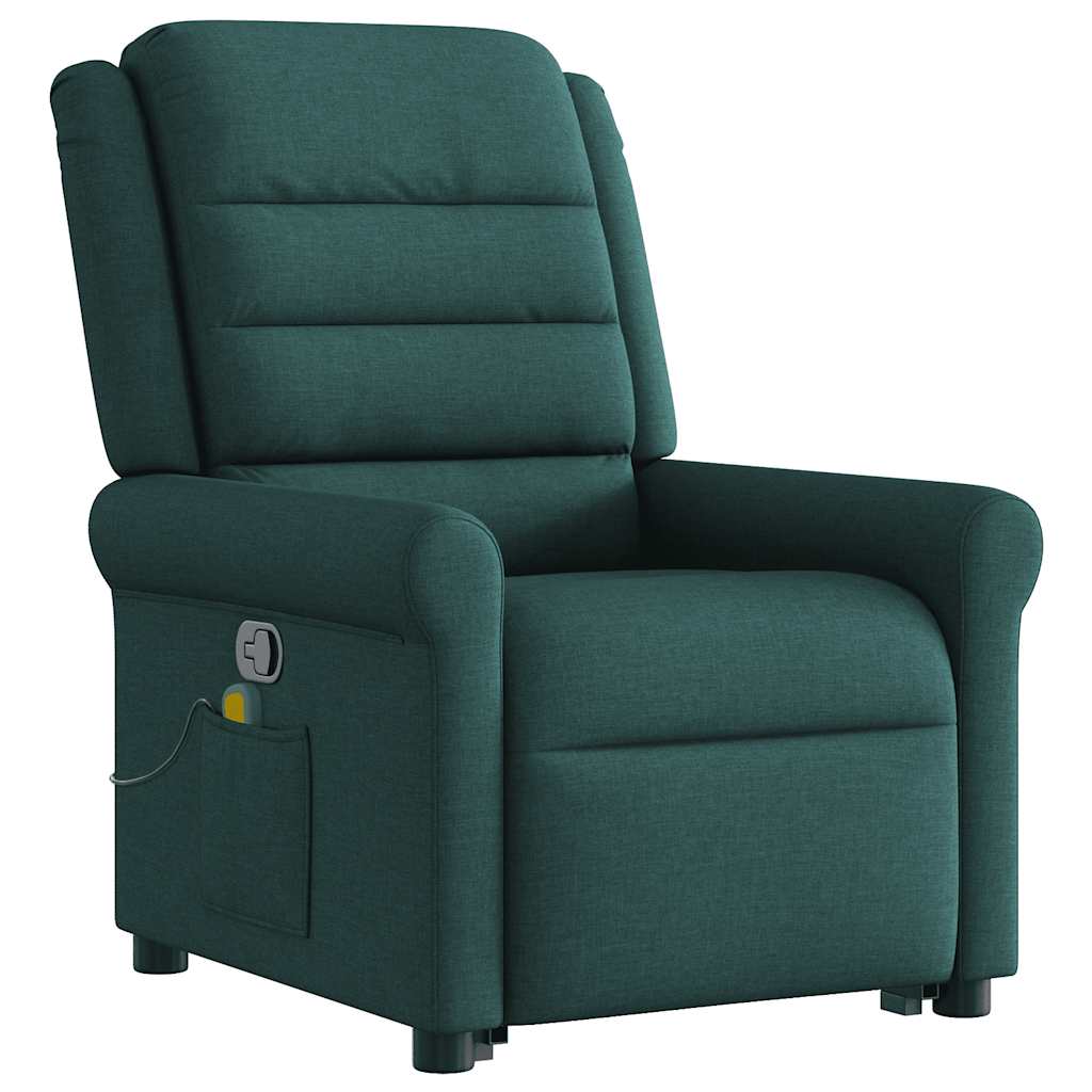 Fauteuil inclinable de massage Vert foncé Tissu - XIOS