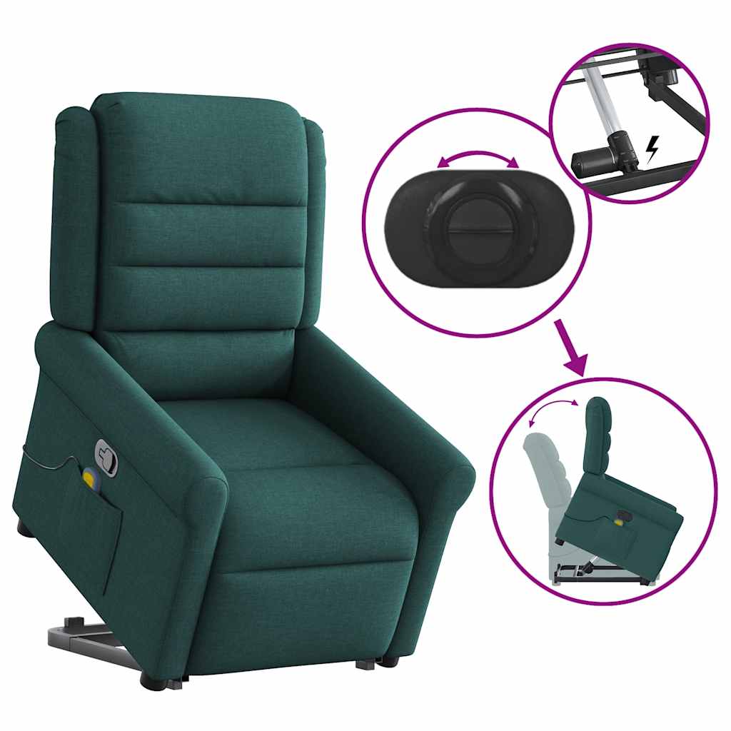 Fauteuil inclinable de massage Vert foncé Tissu - XIOS