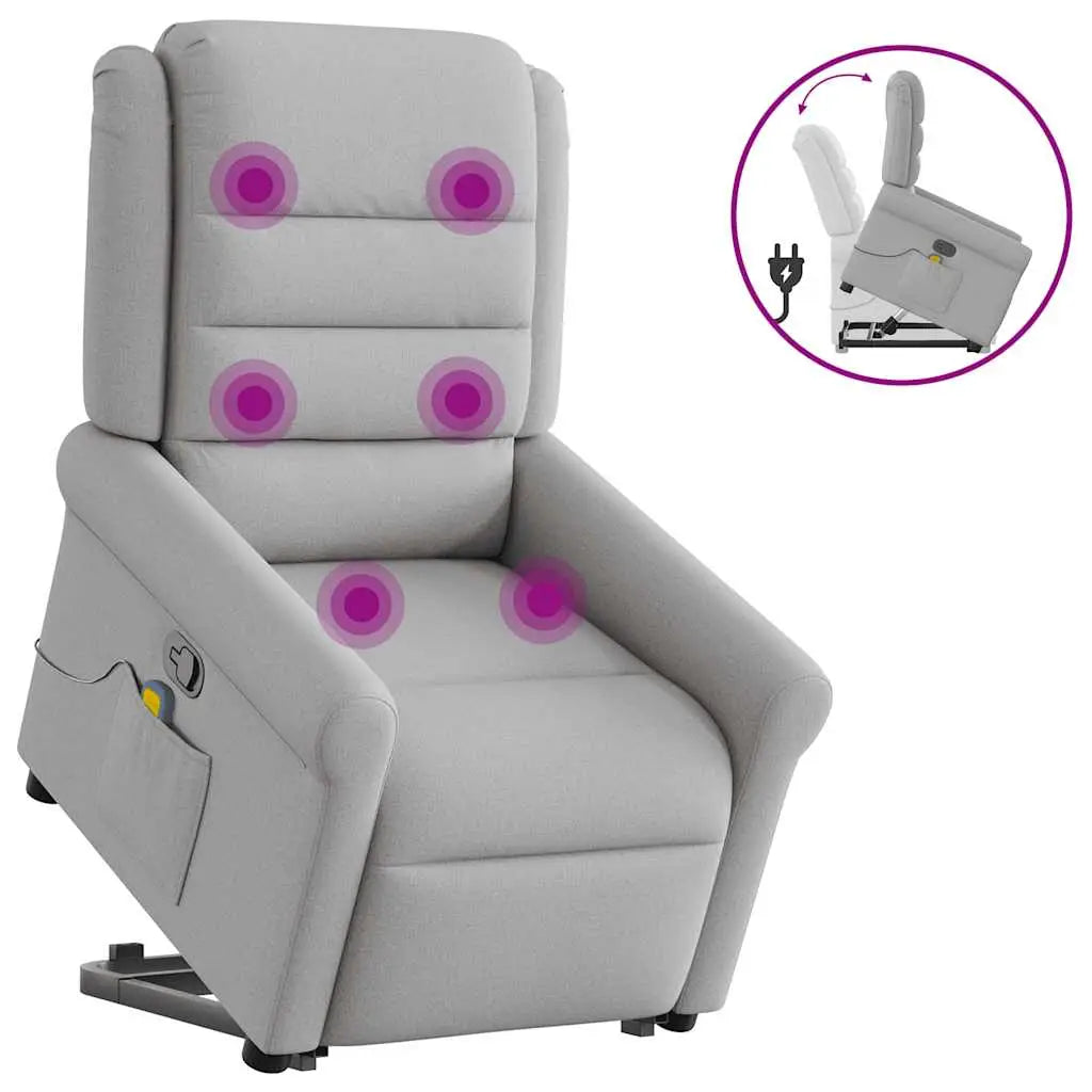 Fauteuil de massage inclinable gris nuage tissu - XIOS