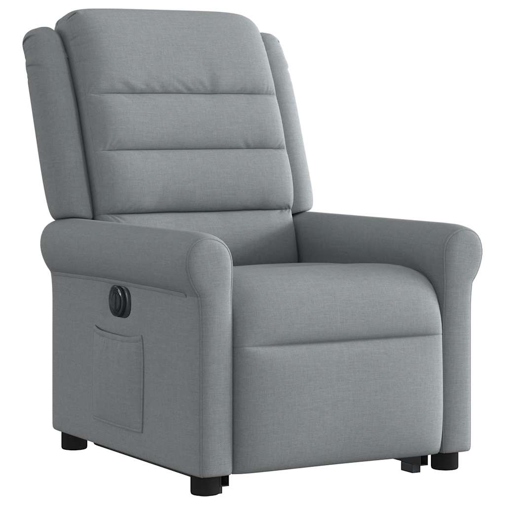 Fauteuil inclinable électrique gris clair tissu - XIOS