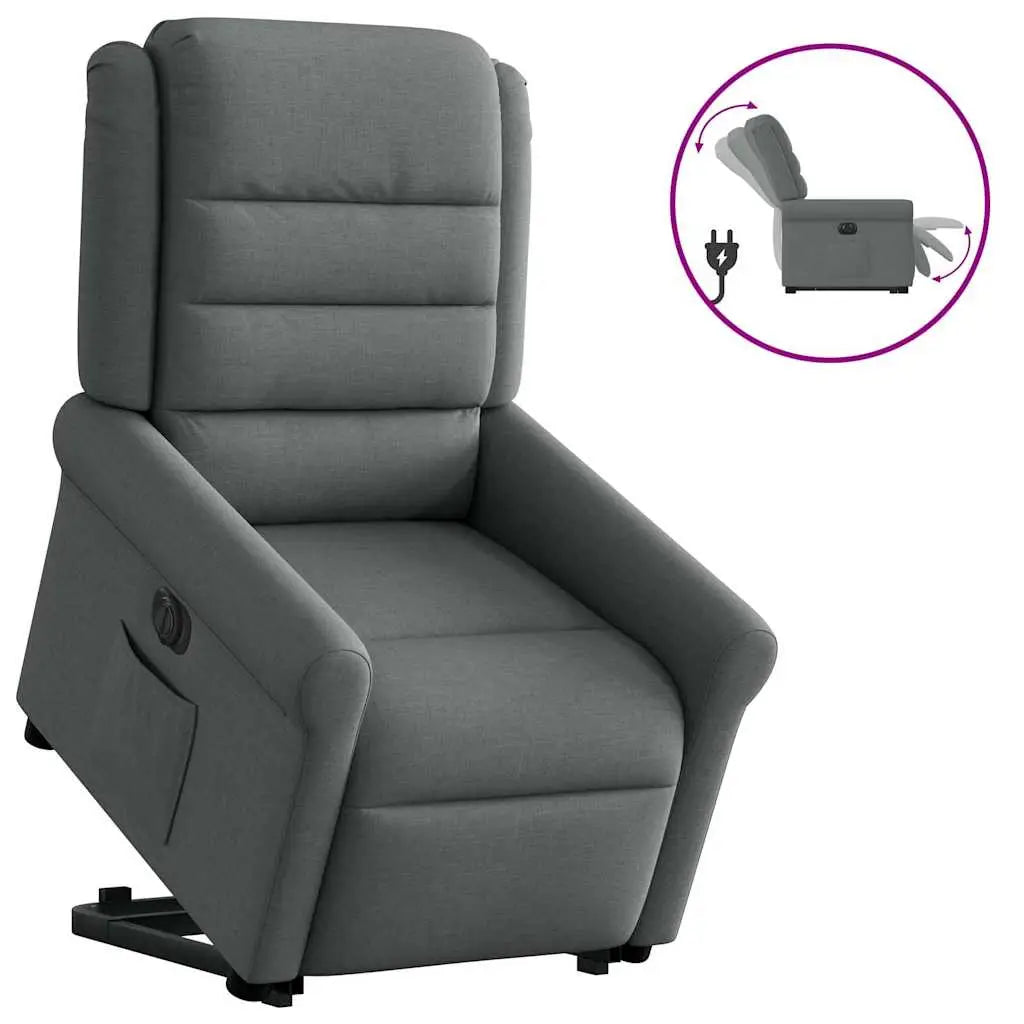 Fauteuil inclinable électrique gris foncé tissu - XIOS