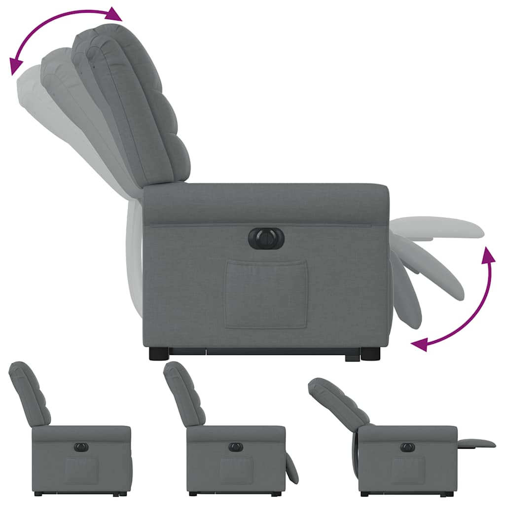 Fauteuil inclinable électrique gris foncé tissu - XIOS