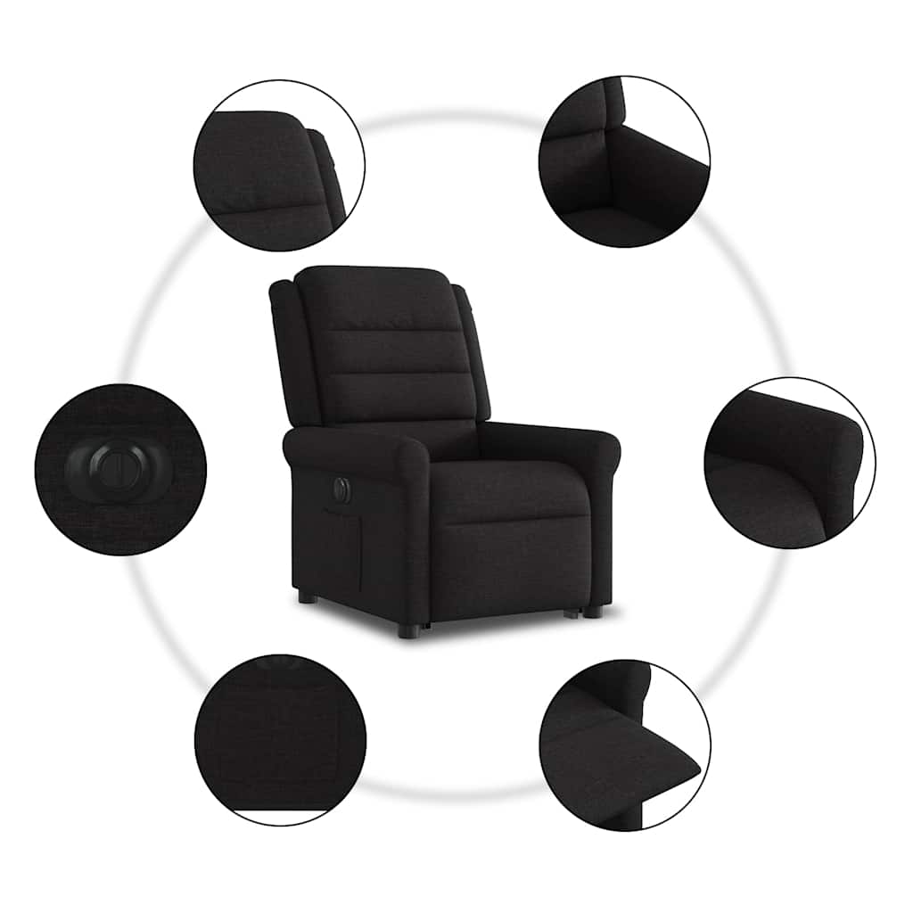 Fauteuil inclinable électrique noir tissu - XIOS