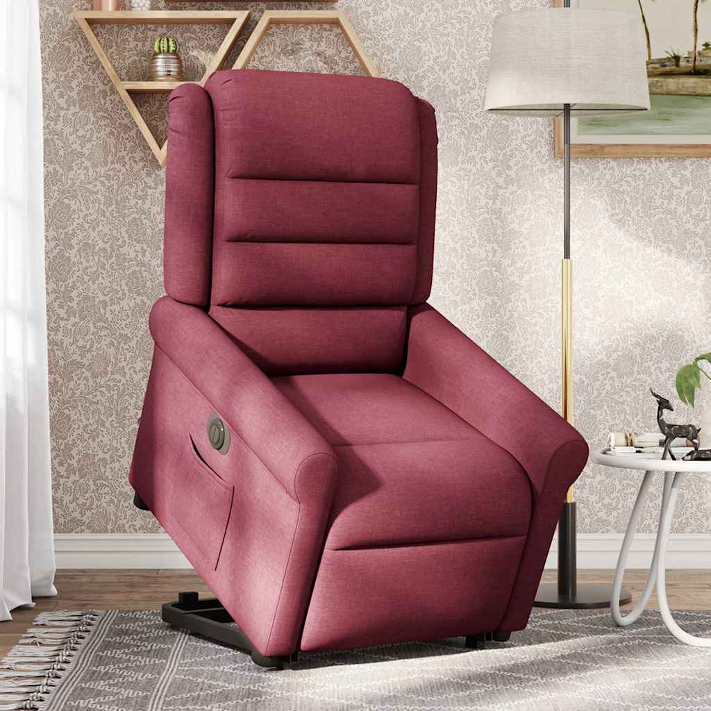 Fauteuil inclinable électrique rouge bordeaux tissu - XIOS