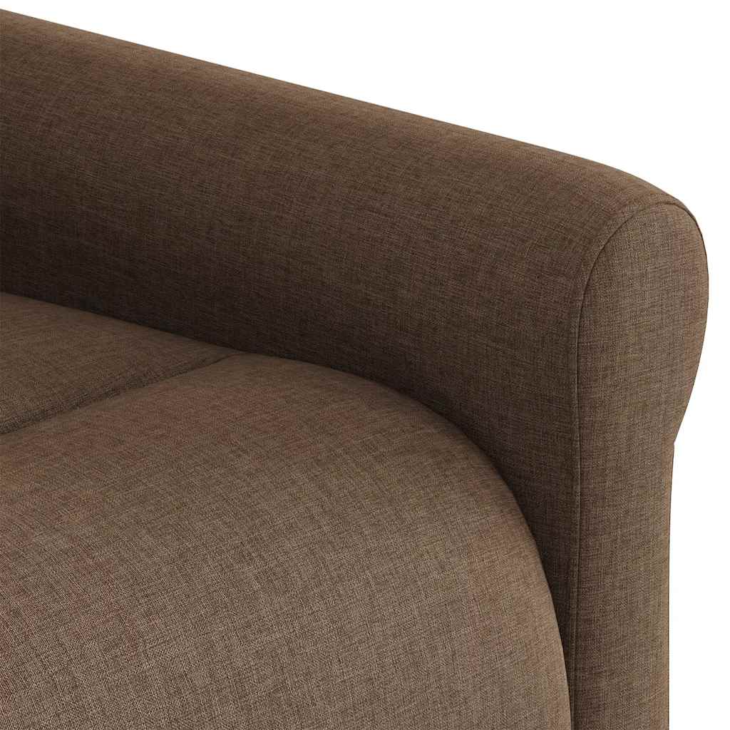 Fauteuil inclinable électrique marron tissu