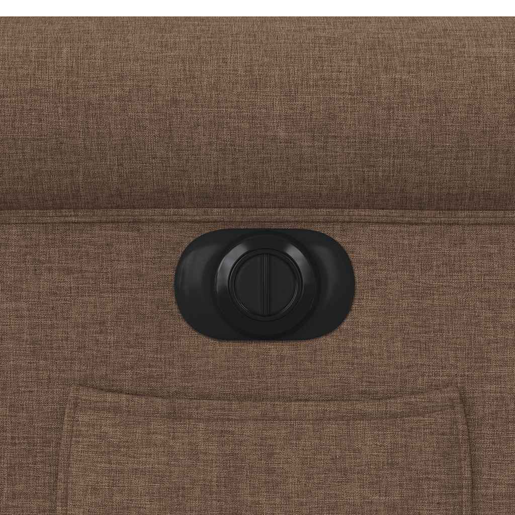 Fauteuil inclinable électrique marron tissu