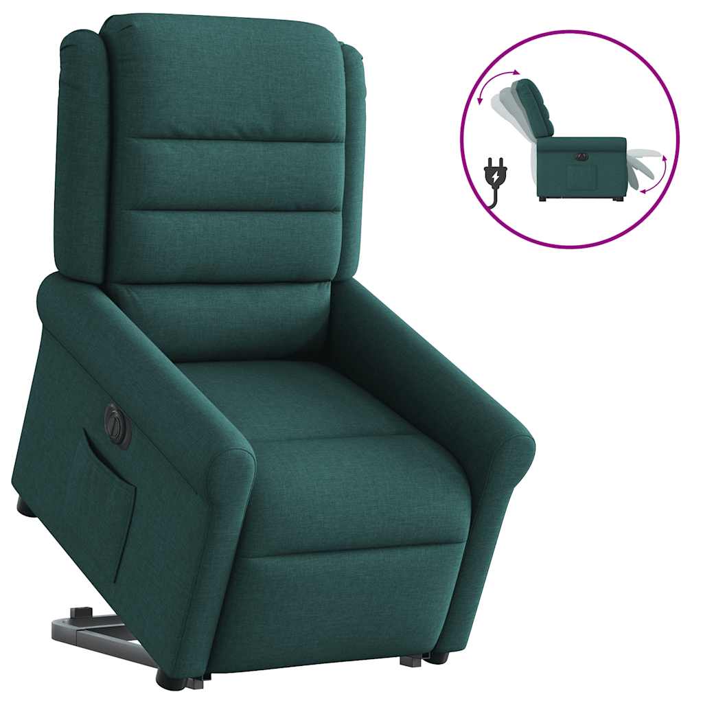 Fauteuil inclinable électrique vert foncé tissu - XIOS