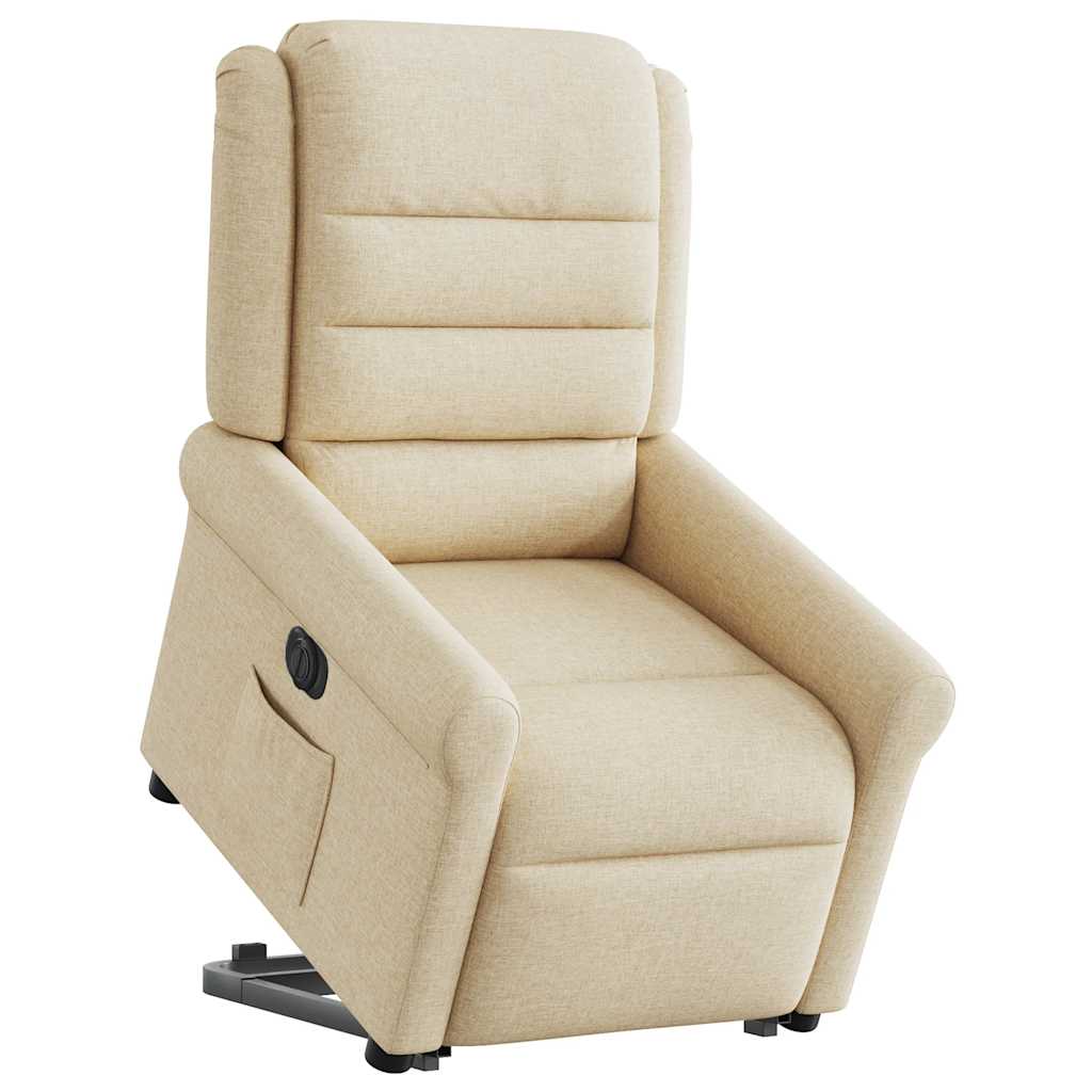 Fauteuil inclinable électrique crème tissu - XIOS