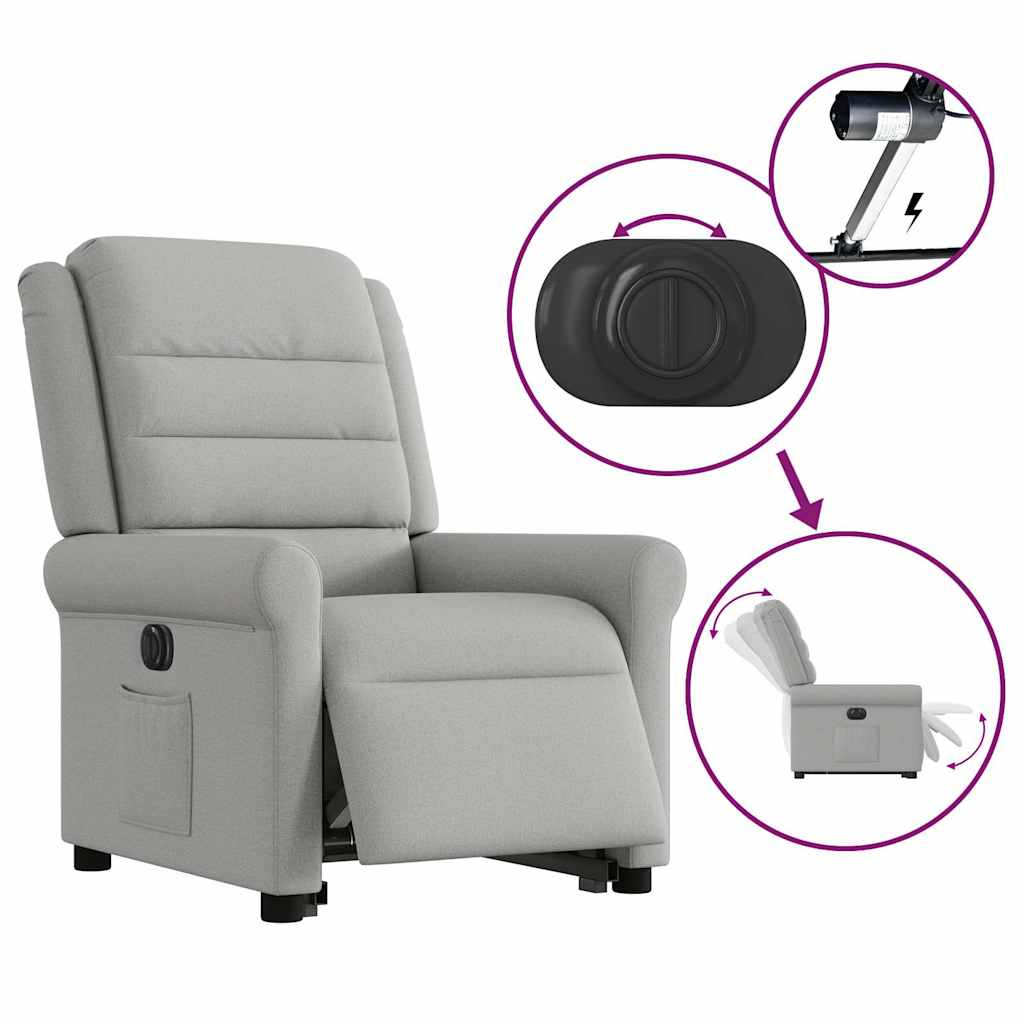 Fauteuil inclinable électrique gris nuage tissu - XIOS