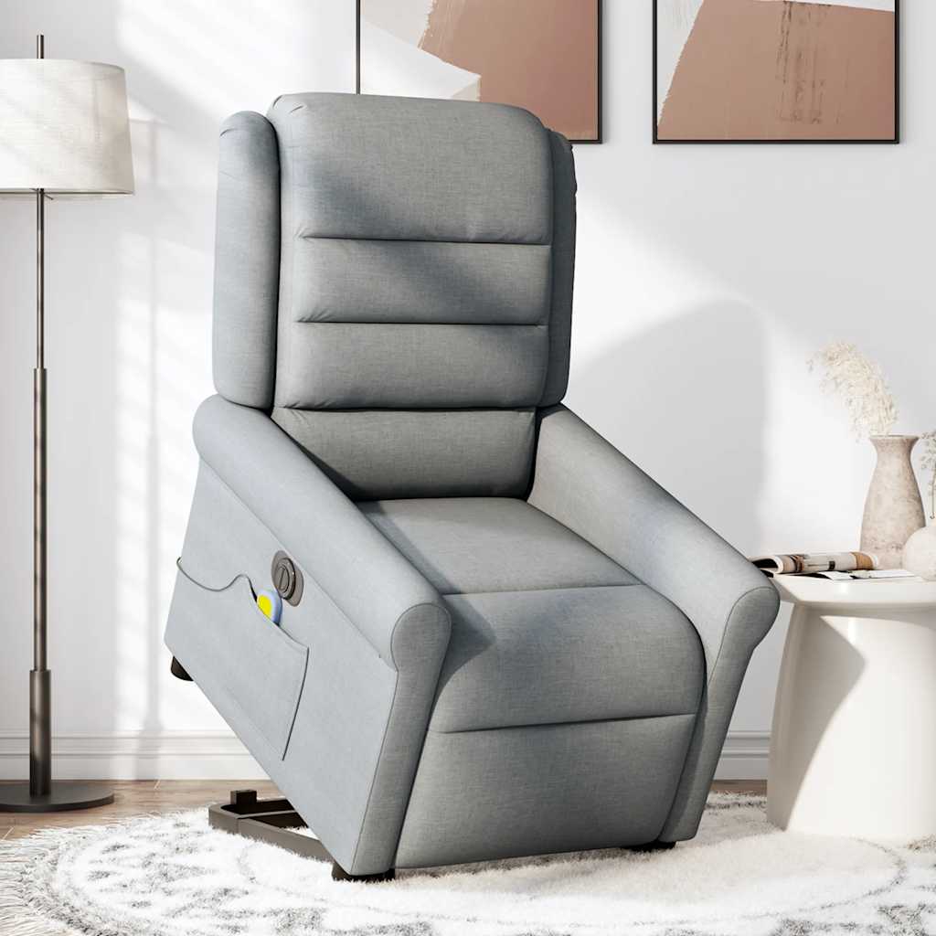 Fauteuil inclinable de massage électrique Gris clair Tissu - XIOS