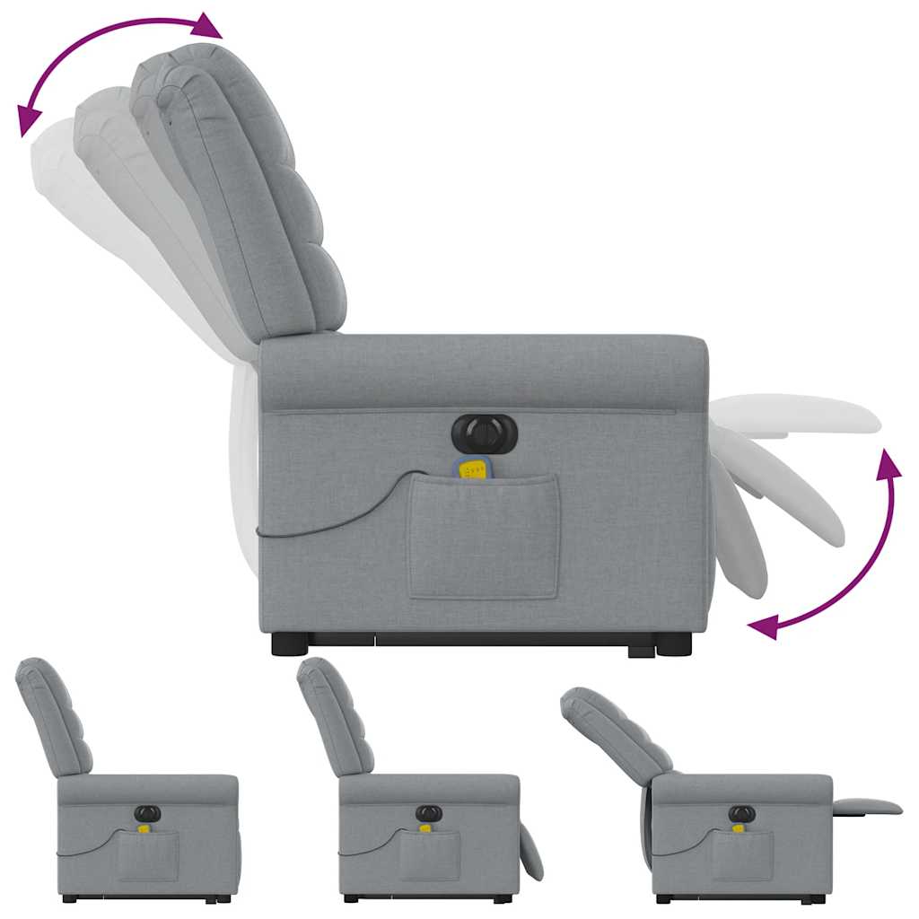 Fauteuil inclinable de massage électrique Gris clair Tissu - XIOS