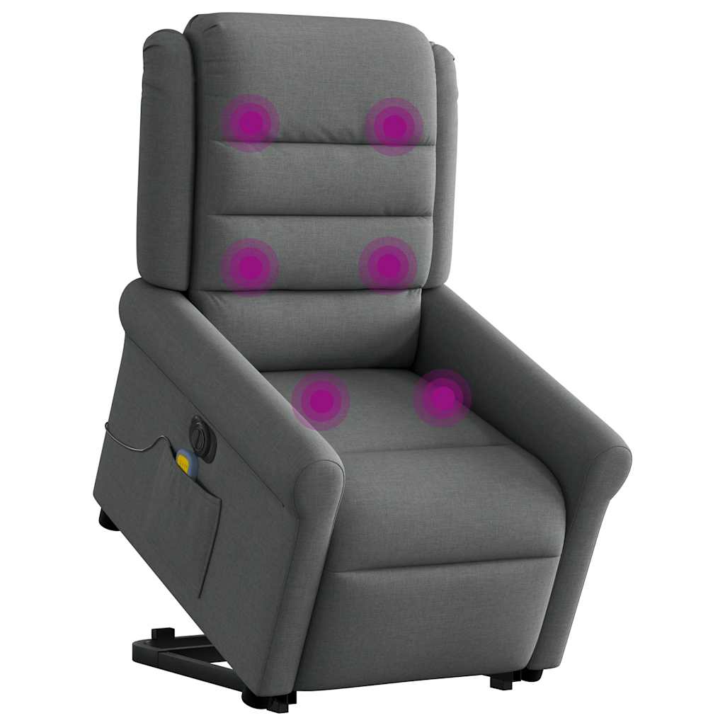 Fauteuil inclinable de massage électrique Gris foncé Tissu - XIOS