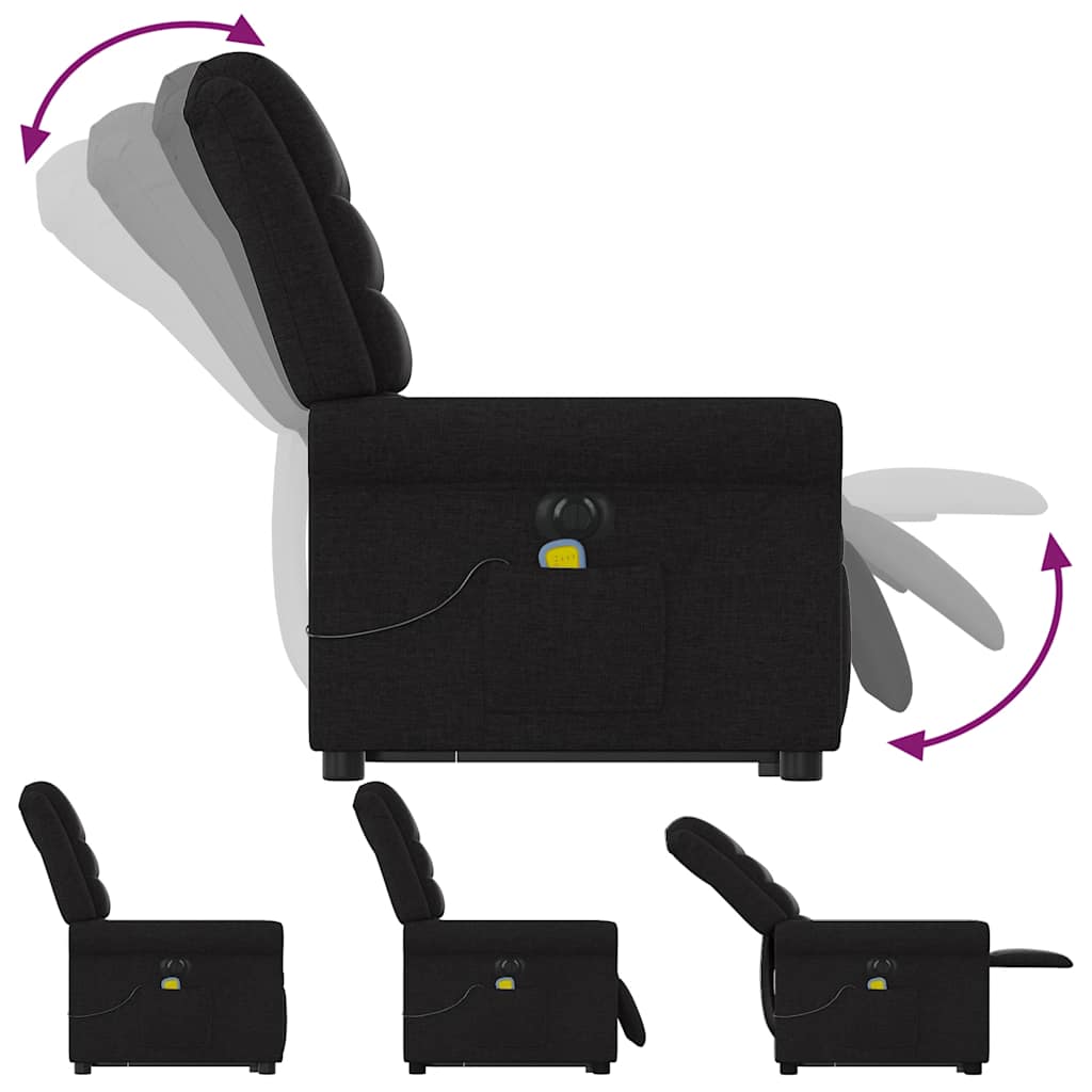Fauteuil inclinable de massage électrique Noir Tissu - XIOS