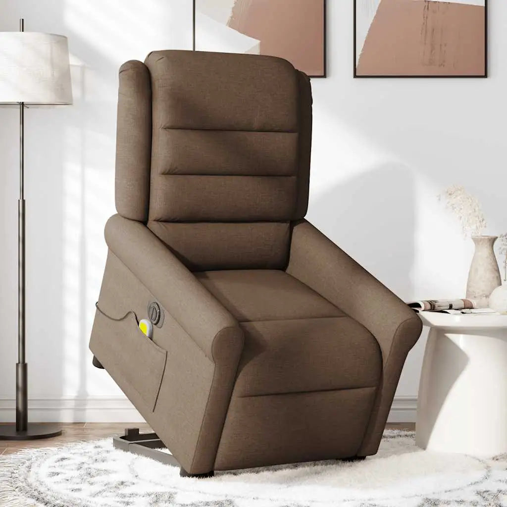 Fauteuil inclinable de massage électrique Marron Tissu - XIOS