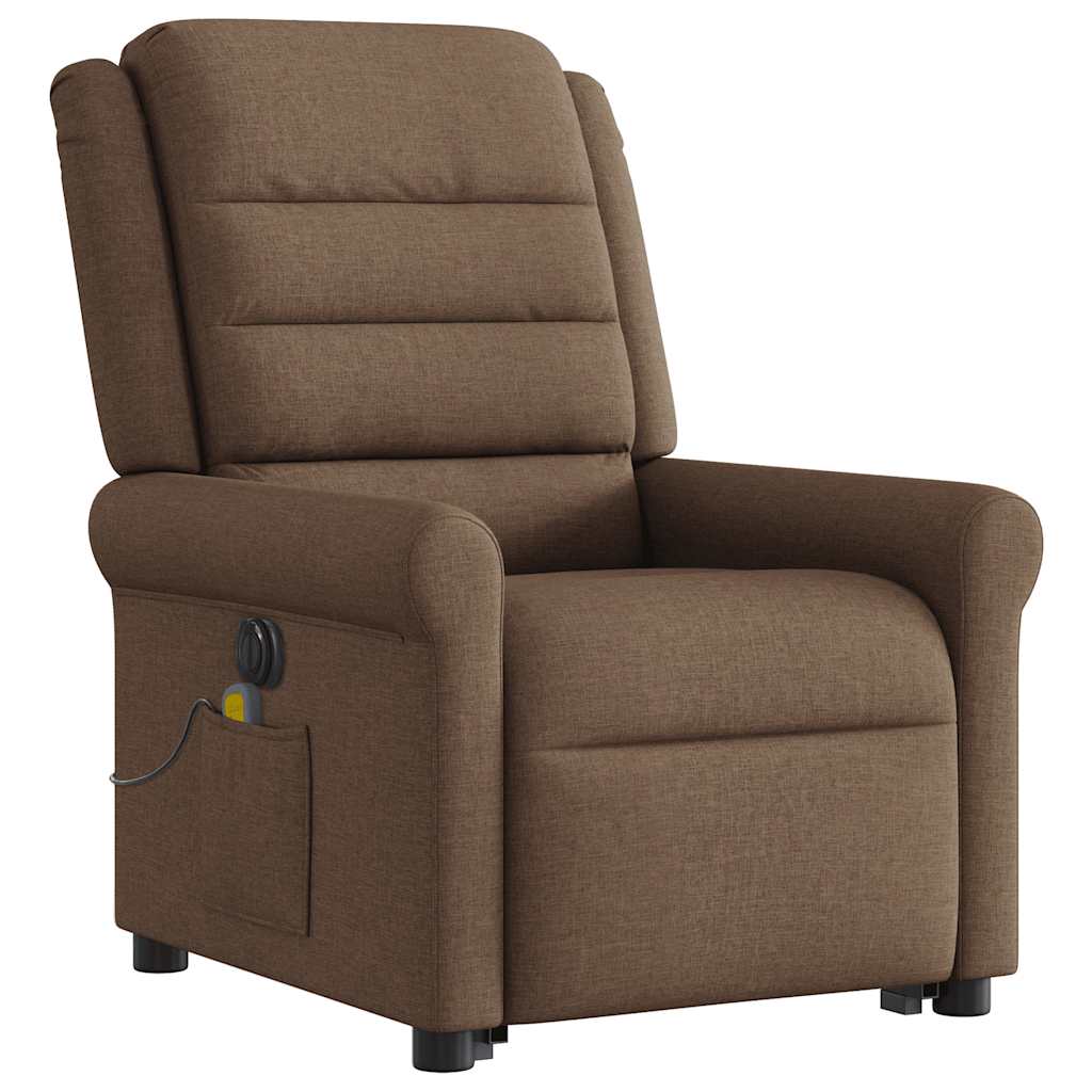 Fauteuil inclinable de massage électrique Marron Tissu - XIOS