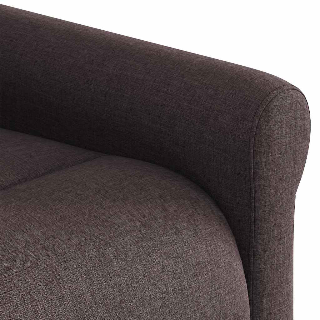 Fauteuil inclinable de massage électrique Marron foncé Tissu