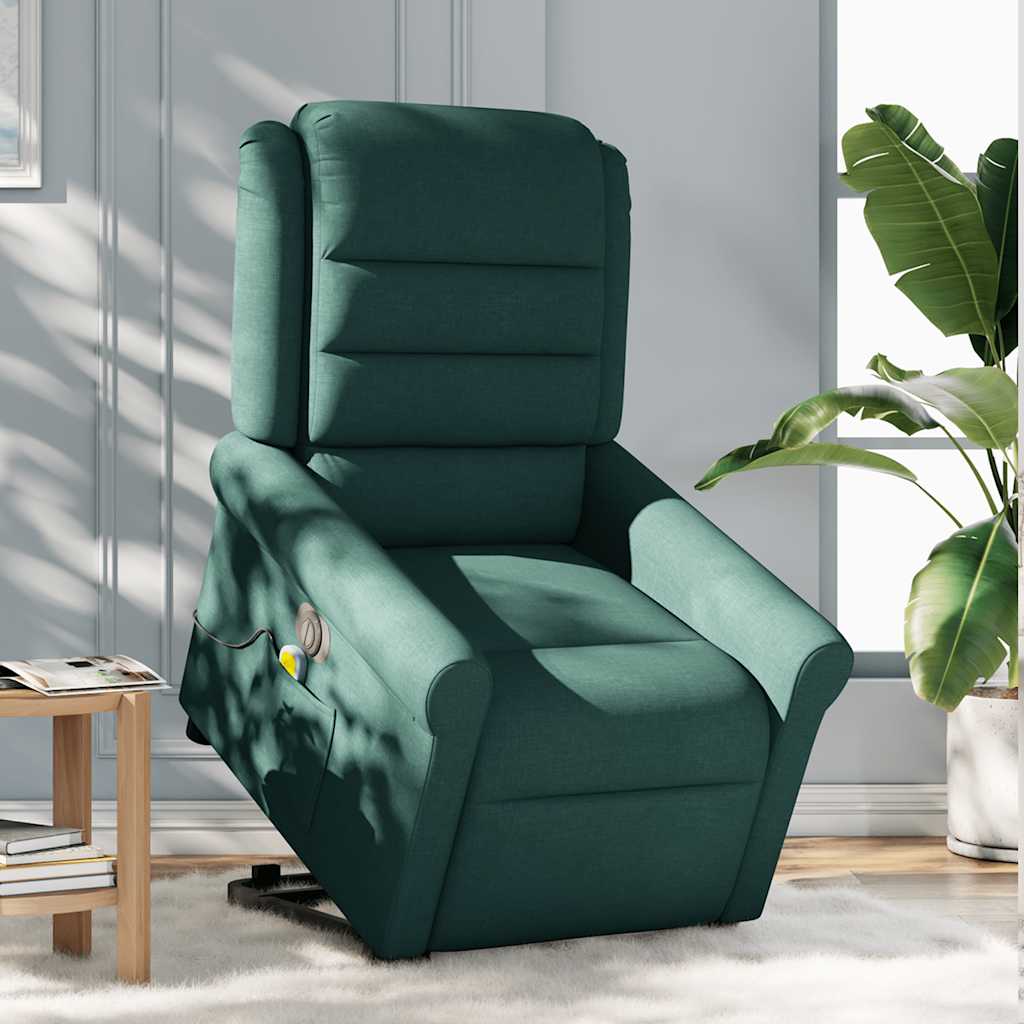 Fauteuil inclinable de massage électrique Vert foncé Tissu - XIOS