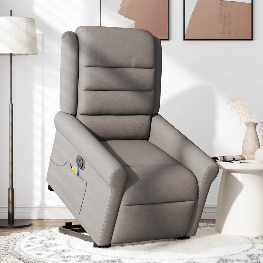 Fauteuil inclinable de massage électrique Taupe Tissu - XIOS