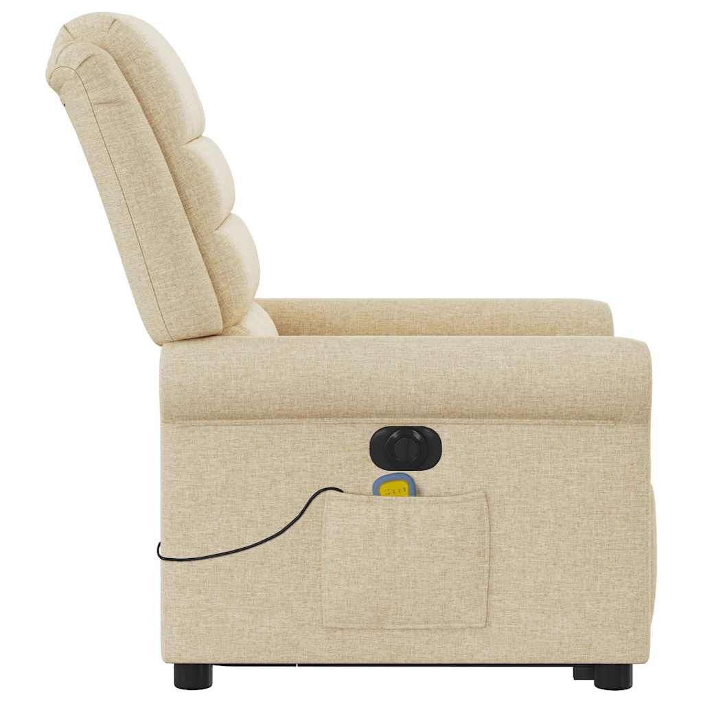 Fauteuil inclinable de massage électrique Crème Tissu - XIOS