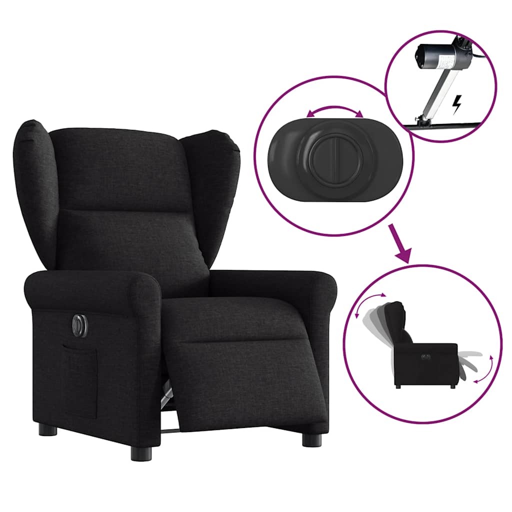 Fauteuil inclinable électrique Noir Tissu - XIOS