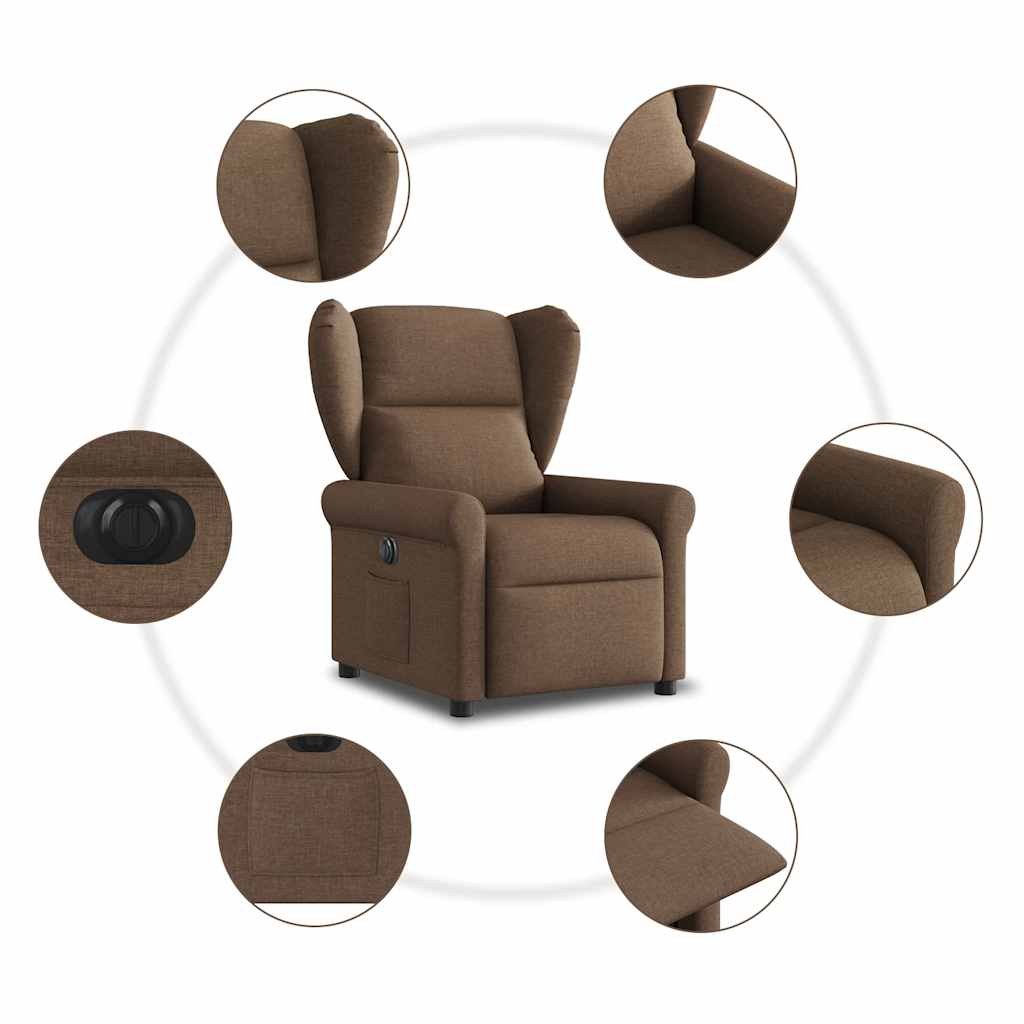 Fauteuil inclinable électrique Marron Tissu - XIOS