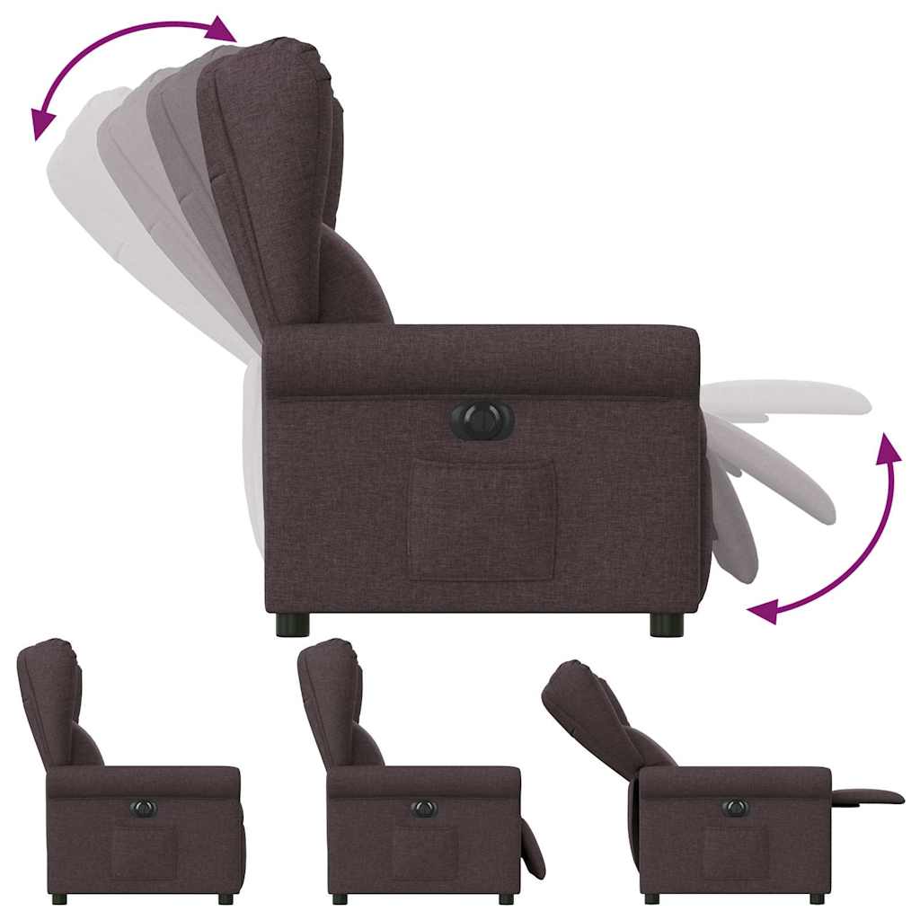 Fauteuil inclinable électrique Marron foncé Tissu - XIOS