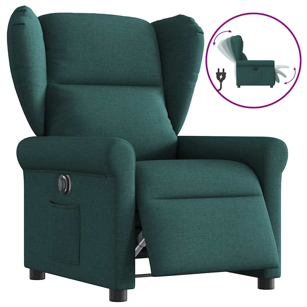 Fauteuil inclinable électrique Vert foncé Tissu - XIOS