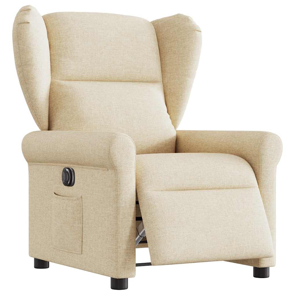 Fauteuil inclinable électrique Crème Tissu - XIOS