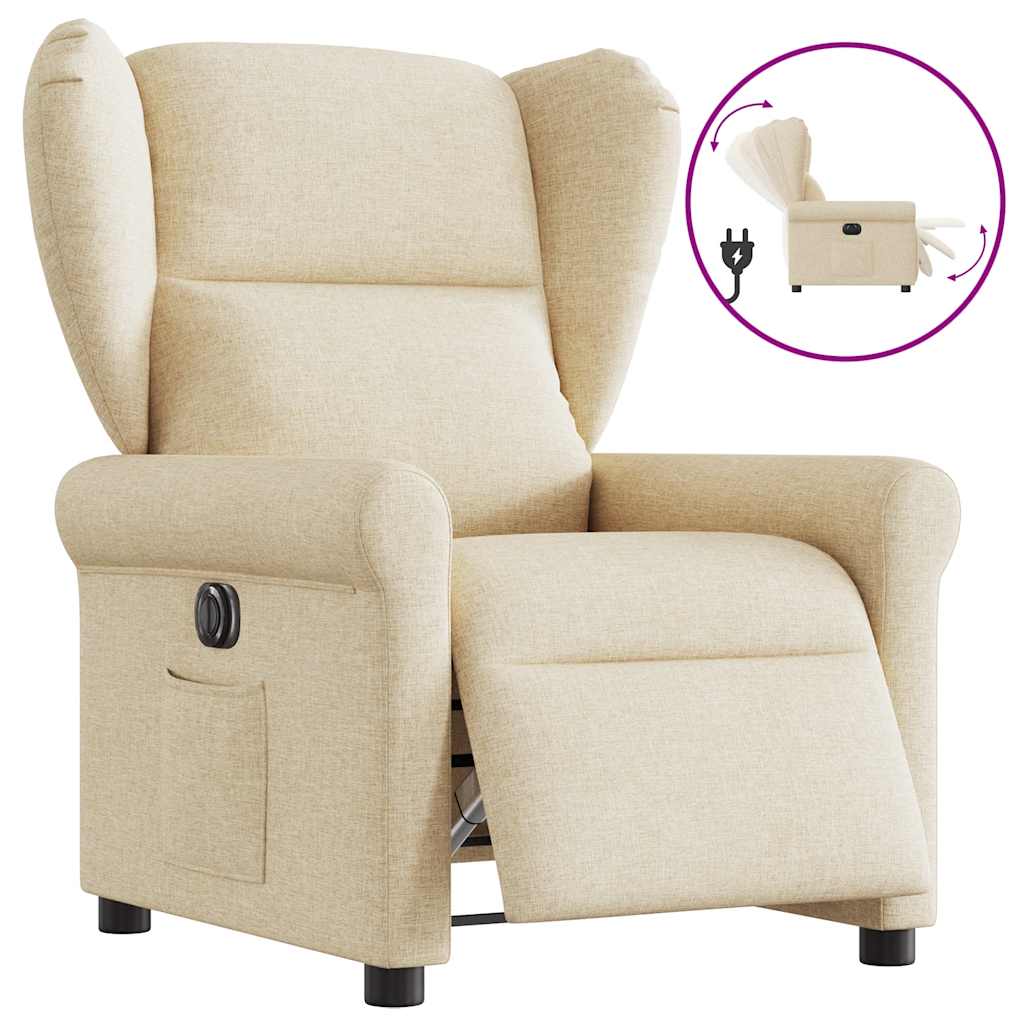 Fauteuil inclinable électrique Crème Tissu - XIOS