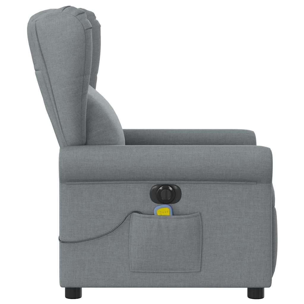 Fauteuil de massage inclinable électrique gris clair tissu - XIOS