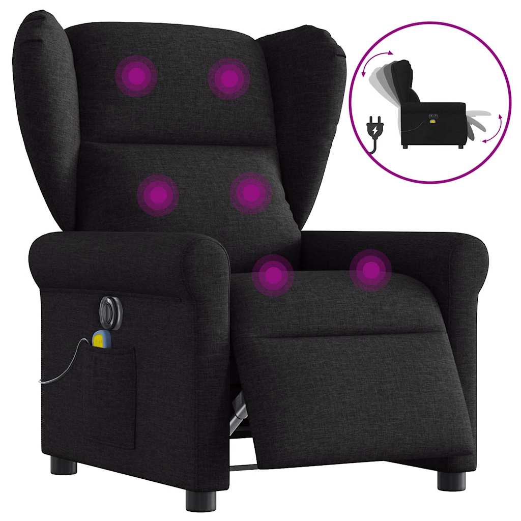 Fauteuil de massage inclinable électrique Noir Tissu - XIOS