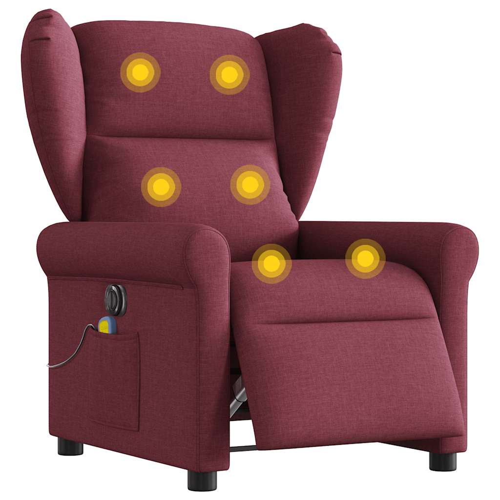 Fauteuil de massage inclinable électrique Rouge bordeaux Tissu - XIOS