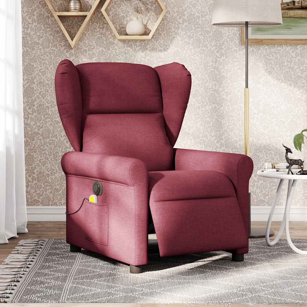 Fauteuil de massage inclinable électrique Rouge bordeaux Tissu - XIOS