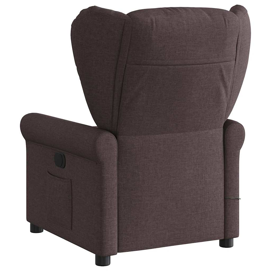 Fauteuil de massage inclinable électrique Marron foncé Tissu - XIOS