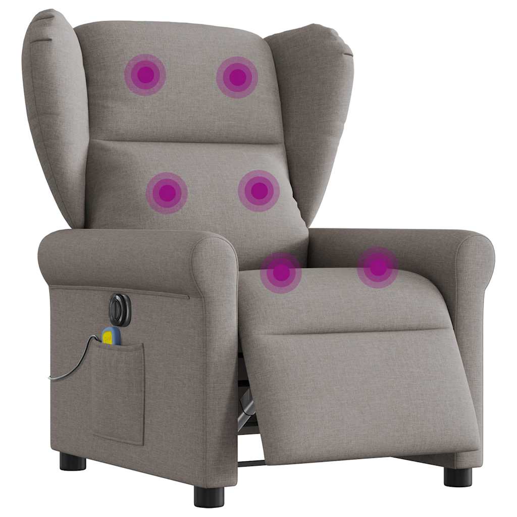 Fauteuil de massage inclinable électrique Taupe Tissu - XIOS