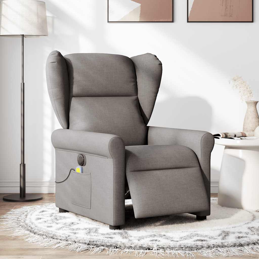 Fauteuil de massage inclinable électrique Taupe Tissu - XIOS