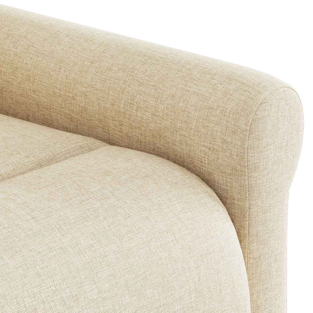 Fauteuil inclinable de massage électrique crème tissu - XIOS