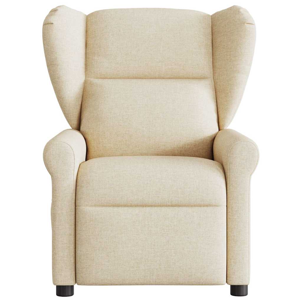 Fauteuil inclinable de massage électrique crème tissu - XIOS